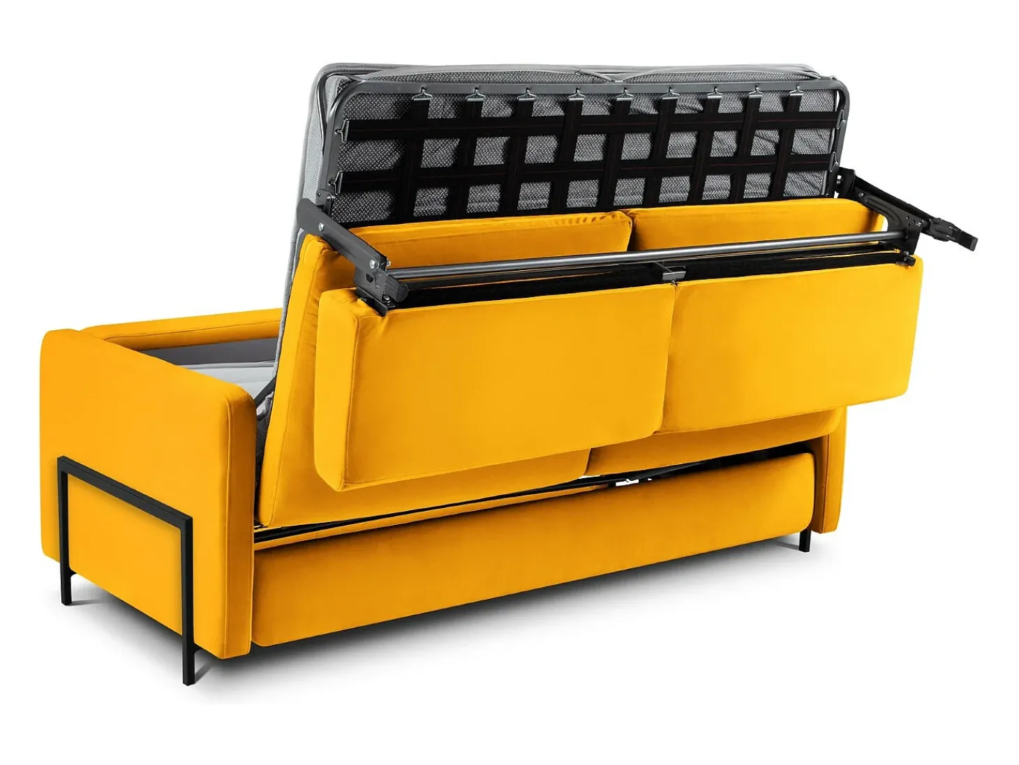 CXL by Christian Lacroix - Sofá-cama "Yanis" 3 lugares em veludo amarelo - 202x102x80cm