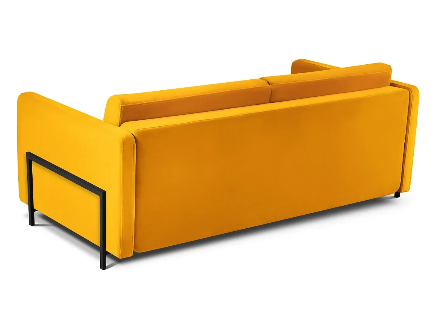 CXL by Christian Lacroix - Sofá-cama "Yanis" 3 lugares em veludo amarelo - 202x102x80cm