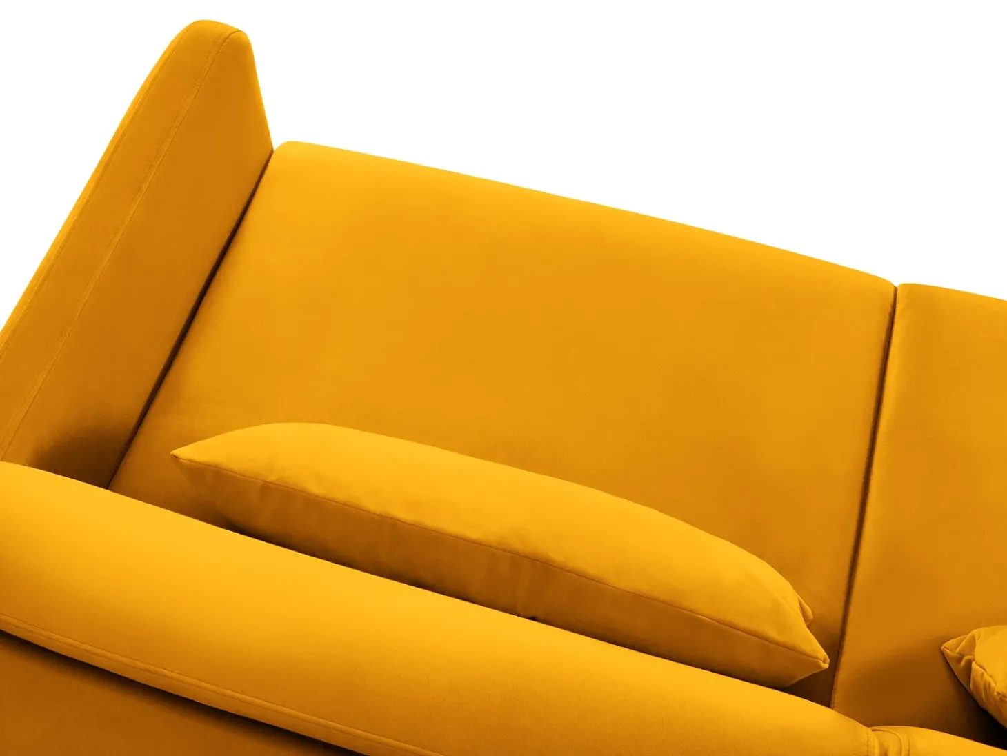 CXL by Christian Lacroix - Sofá-cama "Yanis" 3 lugares em veludo amarelo - 202x102x80cm