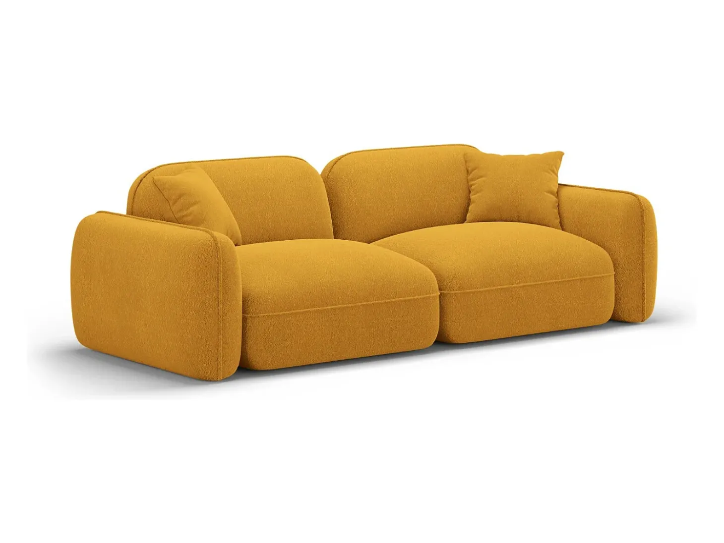 CXL by Christian Lacroix - Sofá modular "Lucien" 3 lugares em veludo mostarda - 230x90x70cm