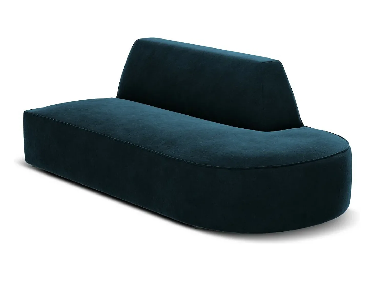 CXL by Christian Lacroix - Sofá modular direito "Charles" 2 lugares em veludo petróleo escuro - 181x93x69cm