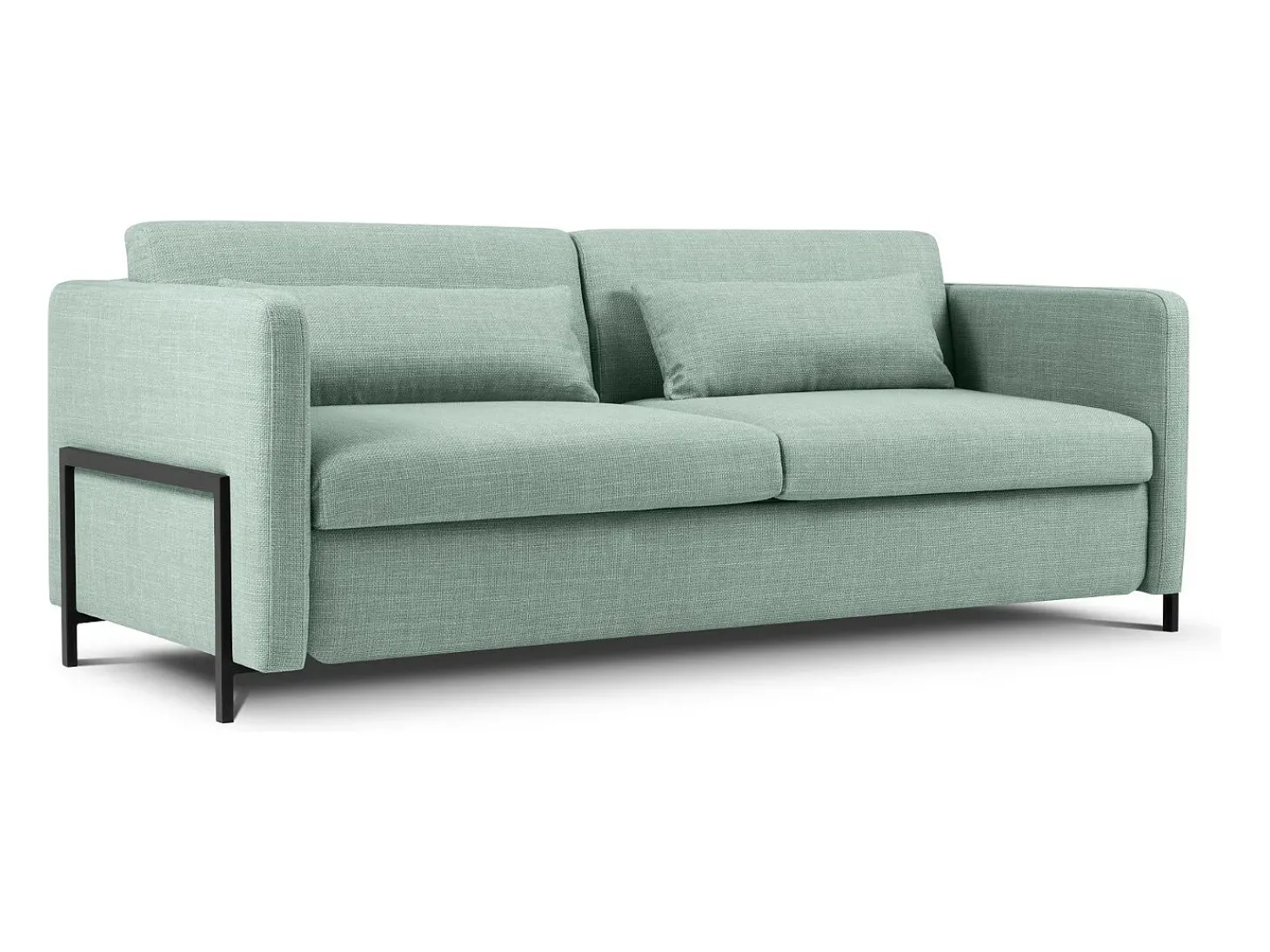 CXL by Christian Lacroix - Sofá-cama "Yanis" 3 lugares em tecido estrutural hortelã - 202x102x80cm