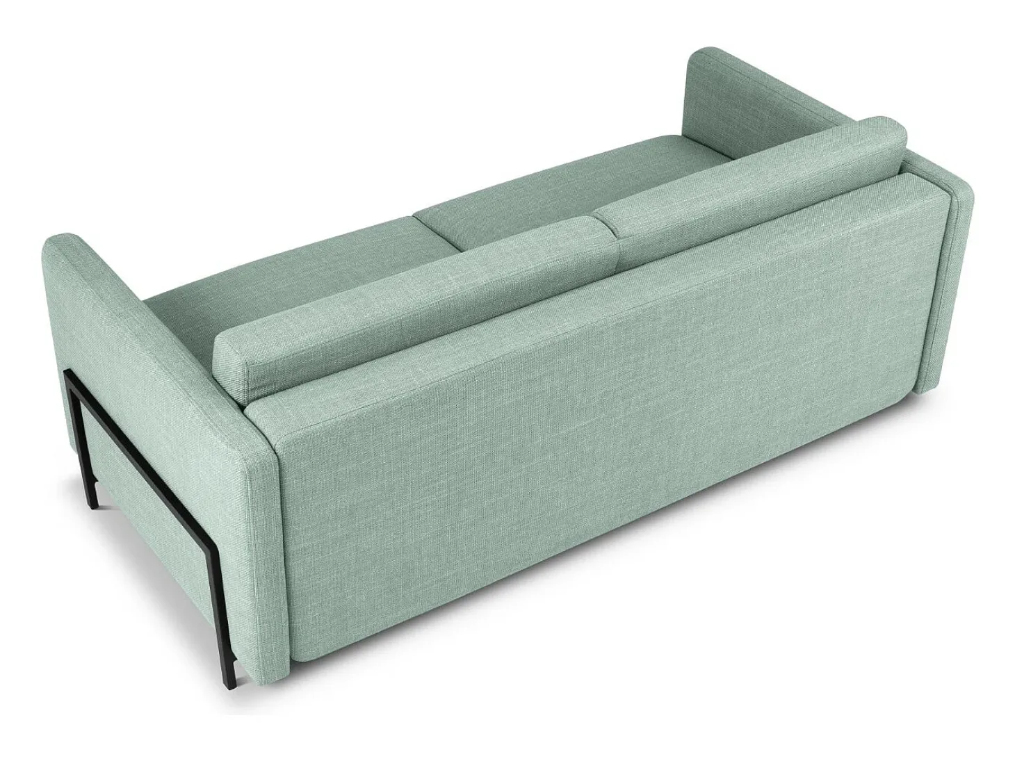 CXL by Christian Lacroix - Sofá-cama "Yanis" 3 lugares em tecido estrutural hortelã - 202x102x80cm