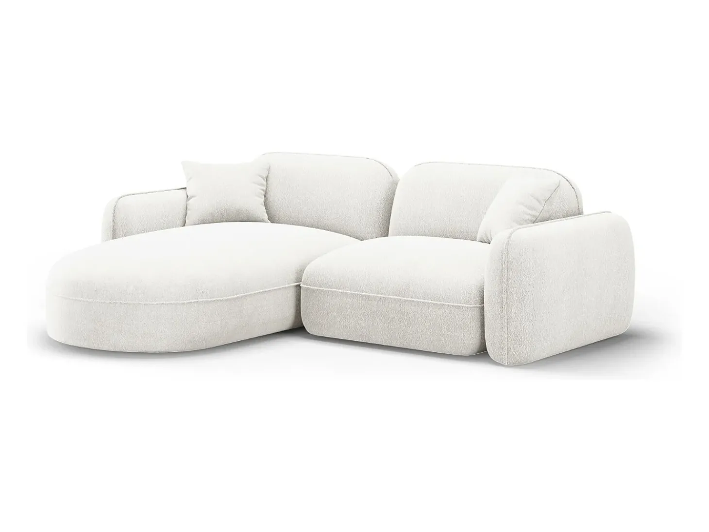 CXL by Christian Lacroix - Sofá modular de canto esquerdo "Lucien" 3 lugares em veludo marfim - 230x165x70cm