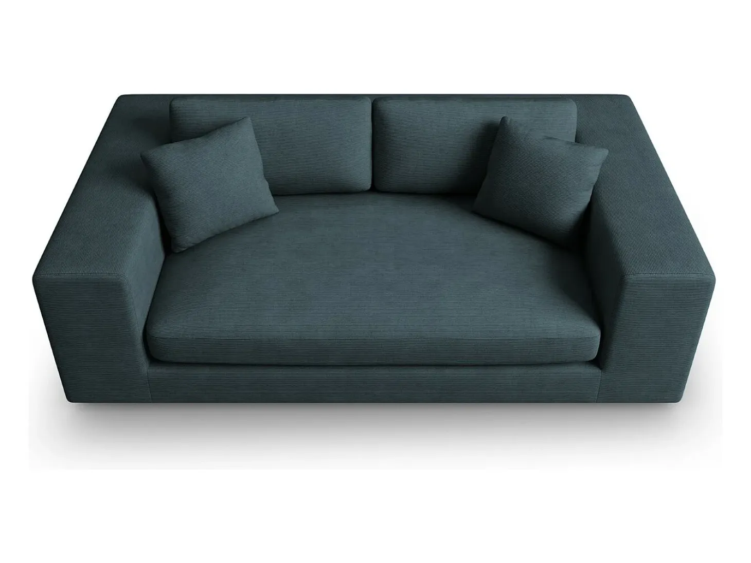 CXL by Christian Lacroix - Sofá "Tendance" 3 lugares em veludo cotelê azul - 220x122x72cm