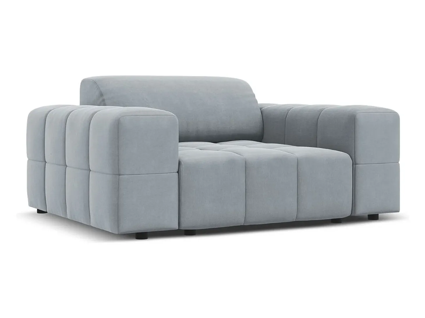CXL by Christian Lacroix - Poltrona "Luc" em veludo azul claro - 124x102x70cm