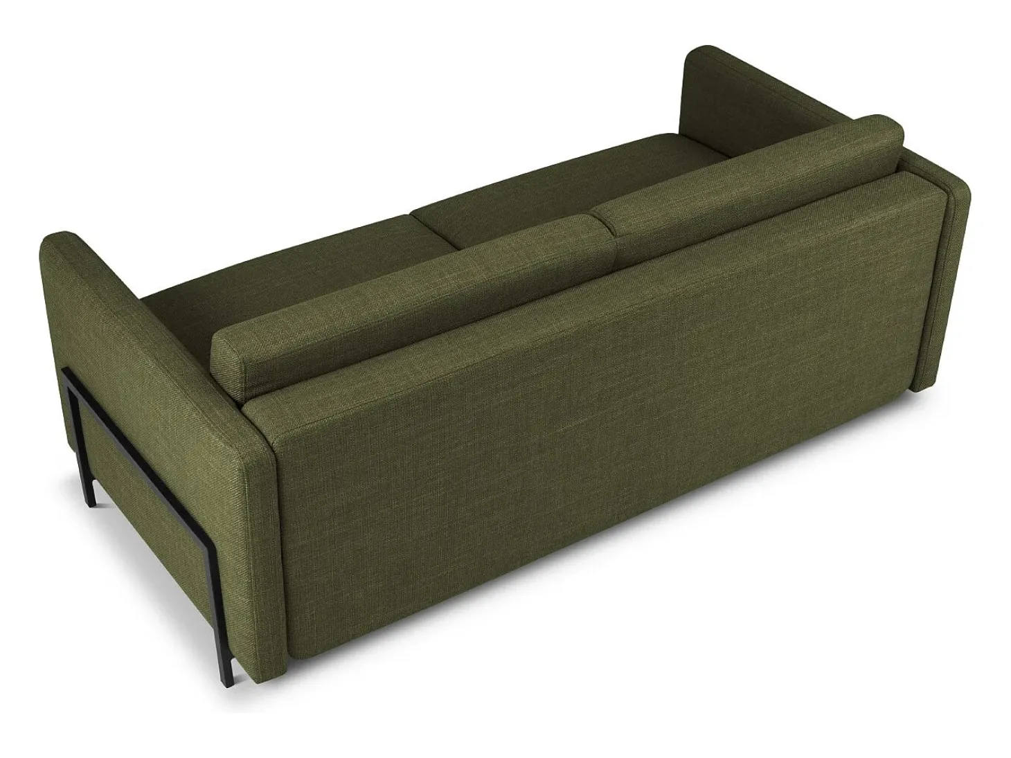 CXL by Christian Lacroix - Sofá-cama "Yanis" 3 lugares em tecido estrutural verde - 202x102x80cm