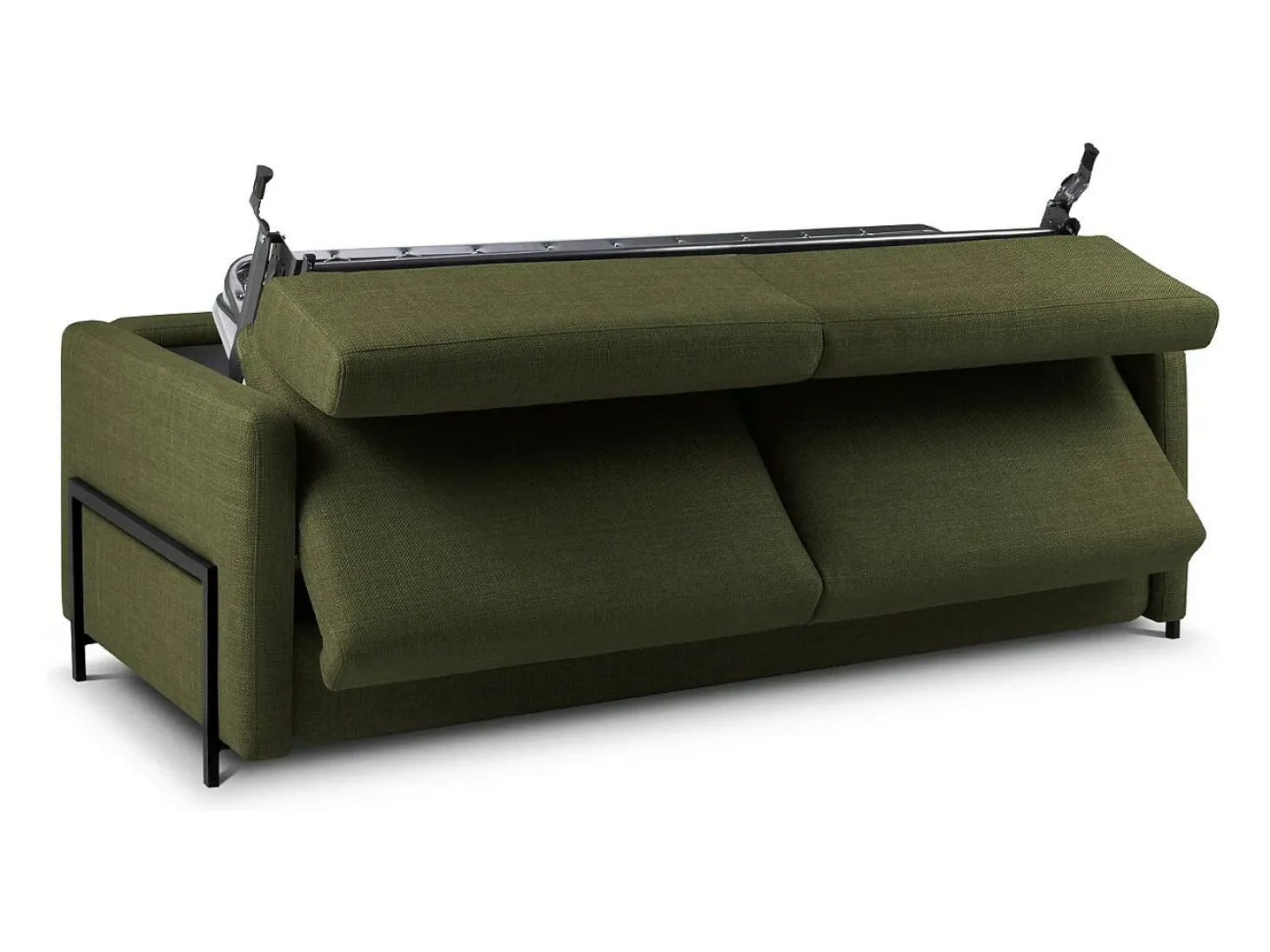 CXL by Christian Lacroix - Sofá-cama "Yanis" 3 lugares em tecido estrutural verde - 202x102x80cm
