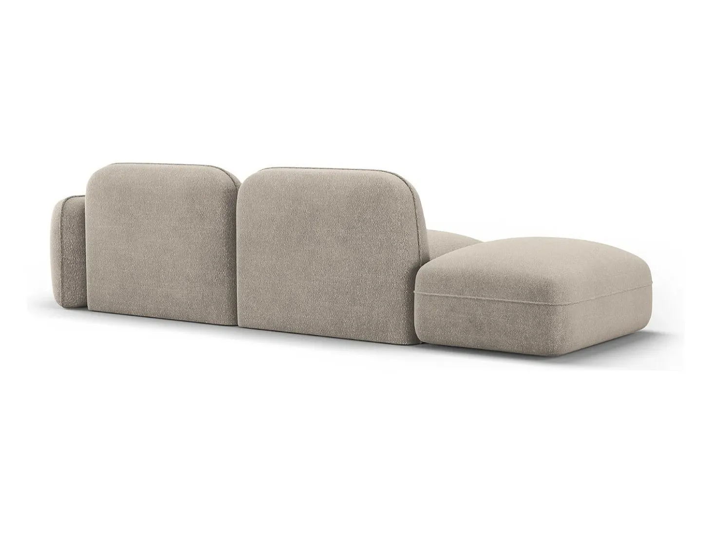 CXL by Christian Lacroix - Sofá modular virado para a esquerda "Lucien" 3 lugares em veludo bege escuro - 295x90x70cm