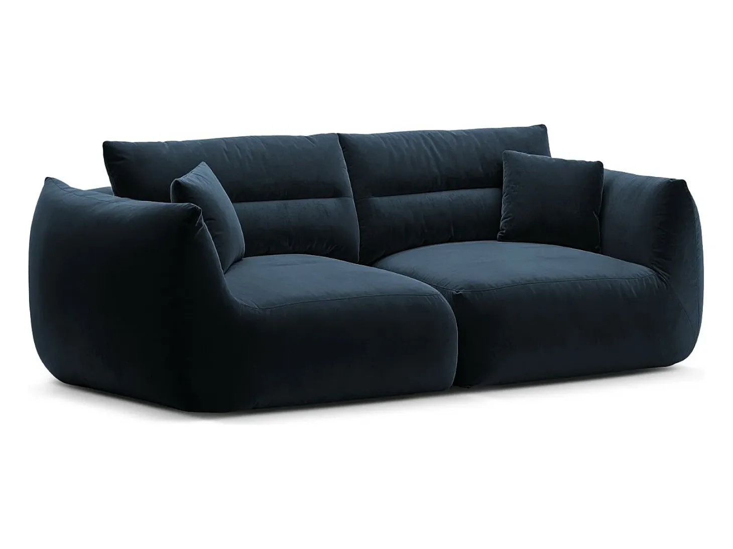 CXL by Christian Lacroix - Sofá modular "Maurie" 3 lugares em veludo azul real - 224x107x90cm
