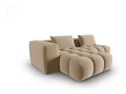 CXL by Christian Lacroix - Sofá modular de canto esquerdo "Lorella" 3 lugares em veludo areia - 205x145x70cm