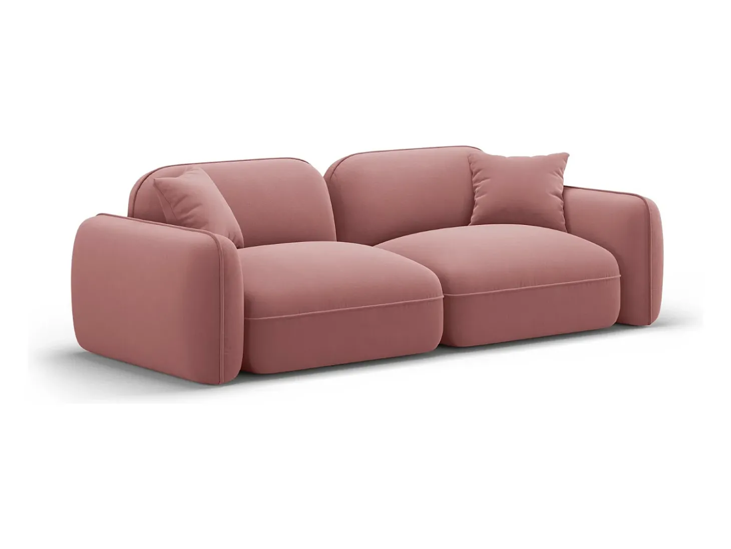 CXL by Christian Lacroix - Sofá modular "Lucien" 3 lugares em veludo salmão - 230x90x70cm