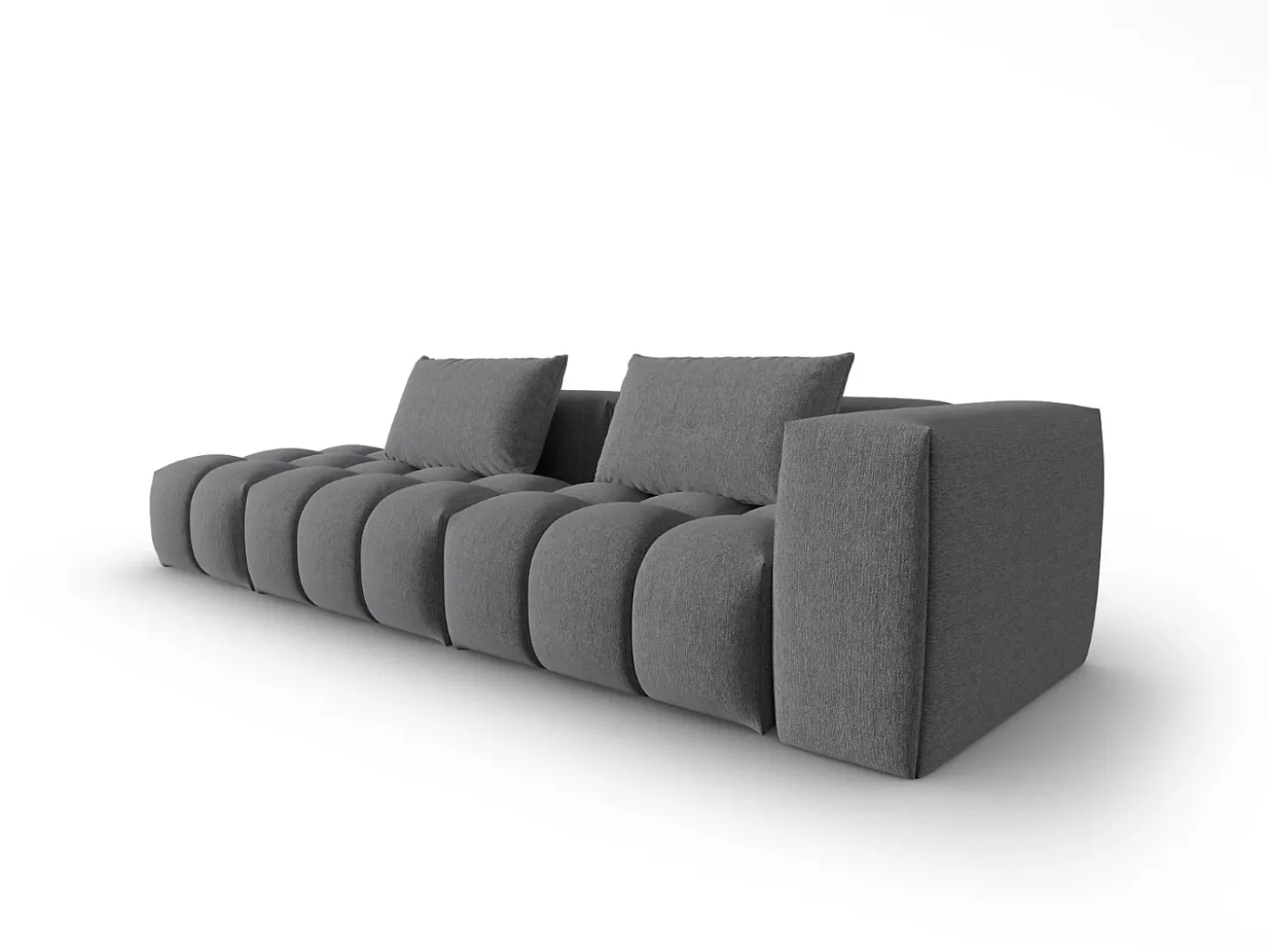 CXL by Christian Lacroix - Sofá modular virado para a esquerda "Lorella" 3 lugares em tecido estrutural cinza - 265x85x70cm
