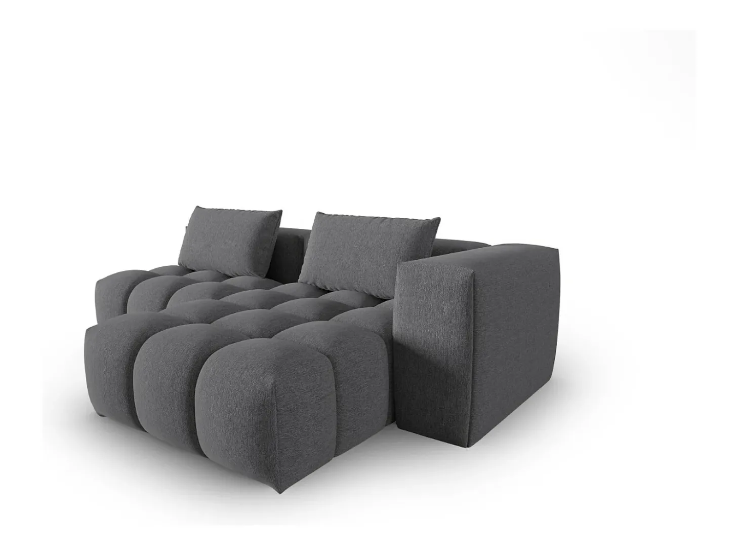 CXL by Christian Lacroix - Sofá modular de canto direito "Lorella" 3 lugares em tecido estrutural cinza - 205x145x70cm