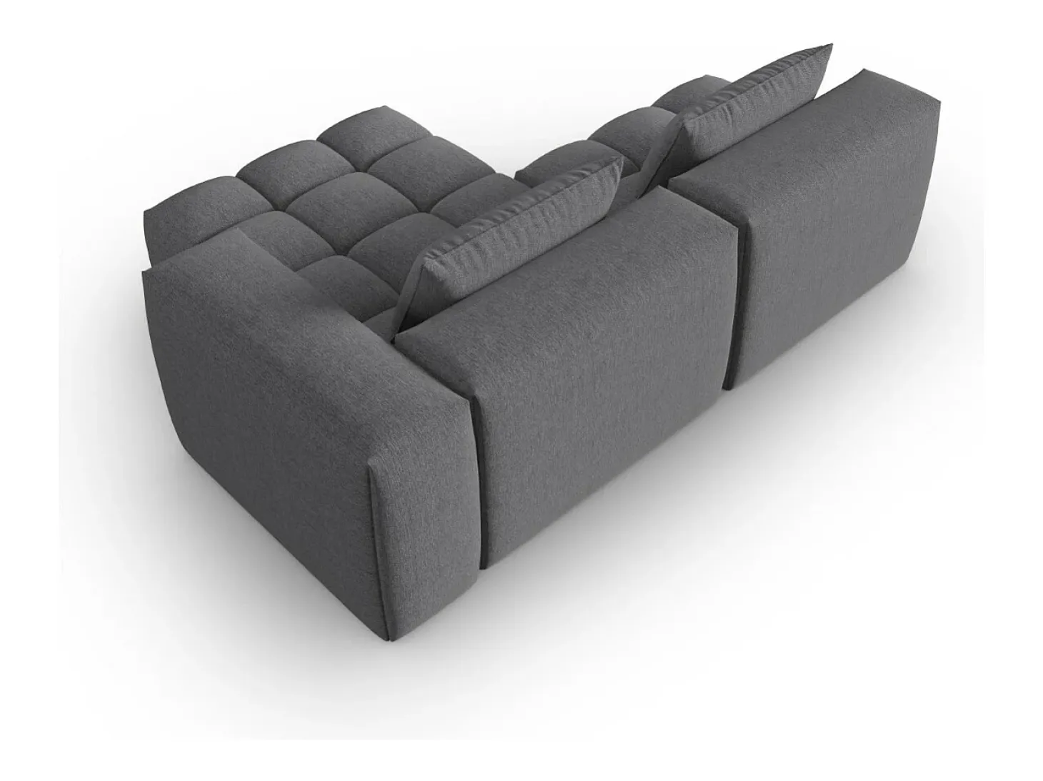 CXL by Christian Lacroix - Sofá modular de canto direito "Lorella" 3 lugares em tecido estrutural cinza - 205x145x70cm