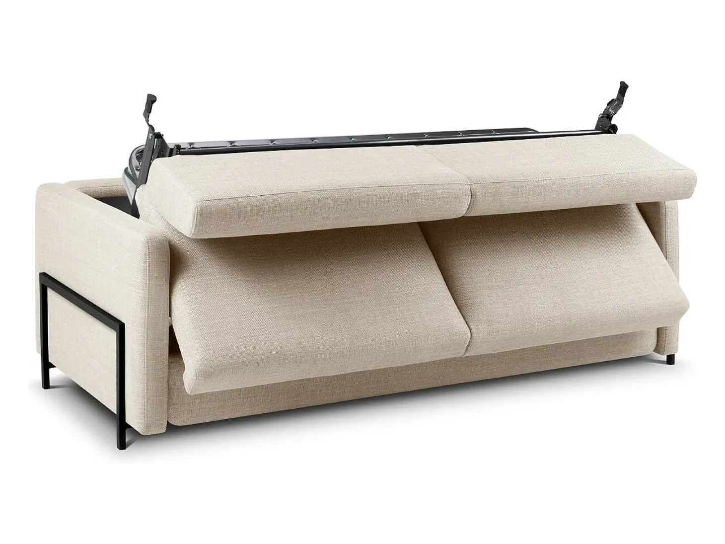 CXL by Christian Lacroix - Sofá-cama "Yanis" 3 lugares em tecido estrutural bege - 202x102x80cm