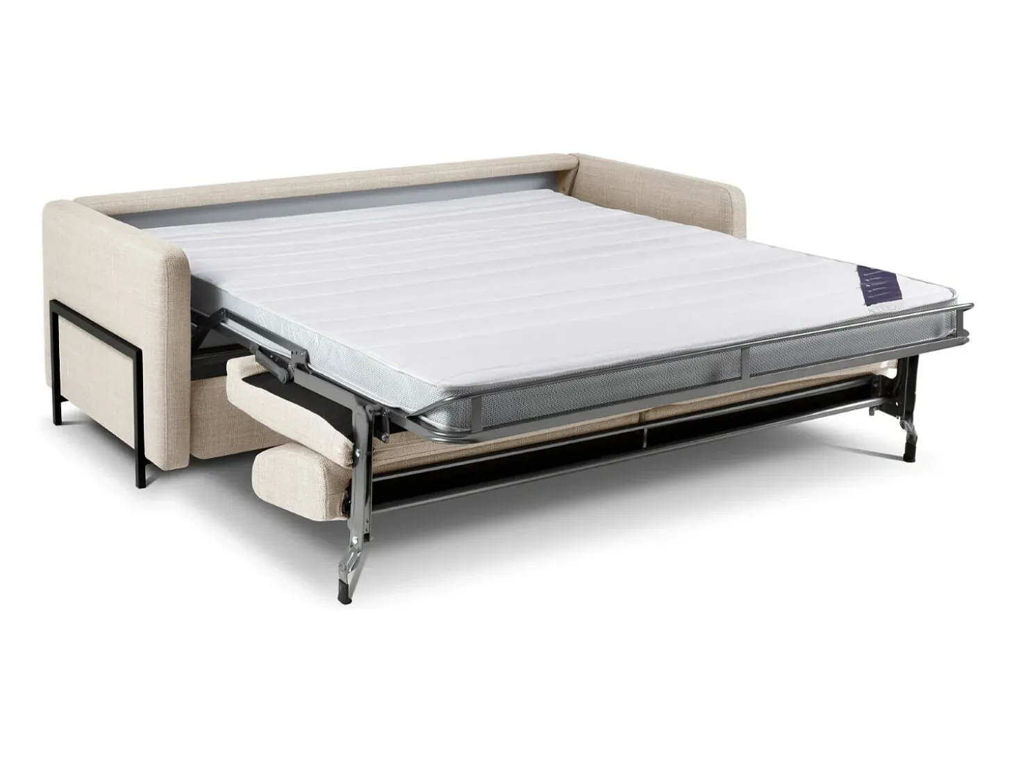 CXL by Christian Lacroix - Sofá-cama "Yanis" 3 lugares em tecido estrutural bege - 202x102x80cm