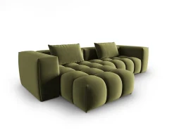 CXL by Christian Lacroix - Sofá modular de canto esquerdo "Lorella" 3 lugares em veludo verde claro - 260x145x70cm