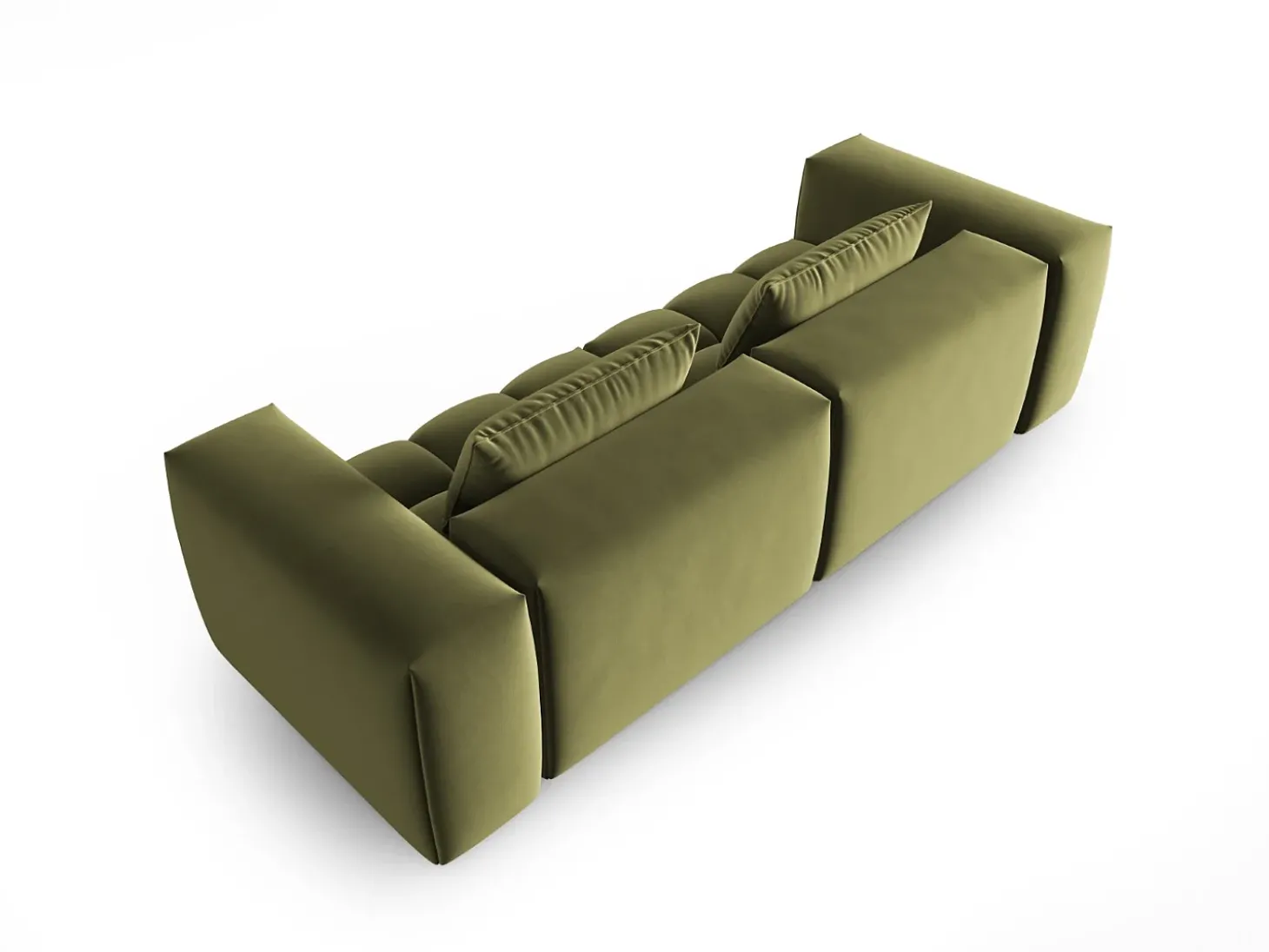 CXL by Christian Lacroix - Sofá modular "Lorella" 3 lugares em veludo verde claro - 230x85x70cm