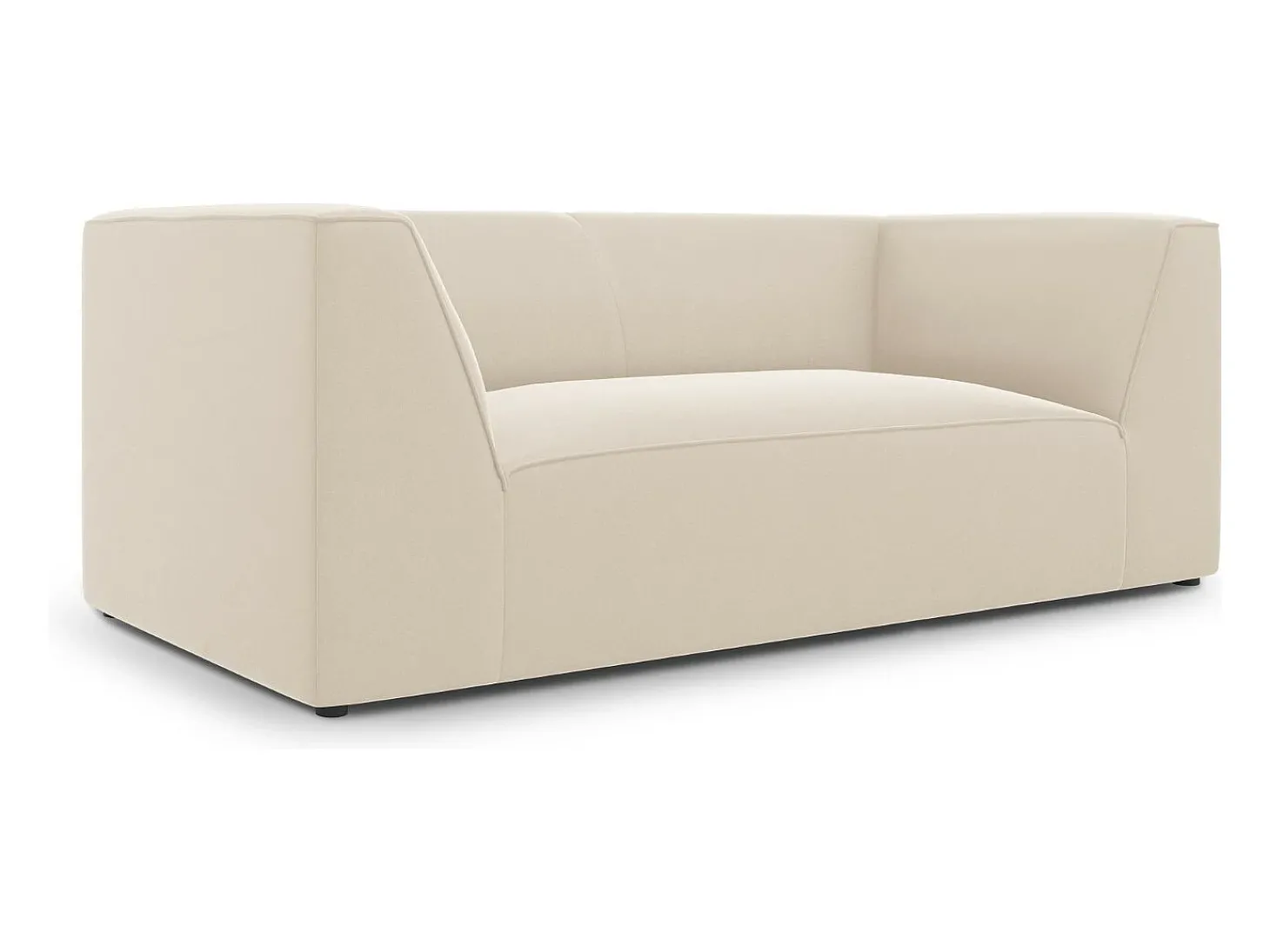 CXL by Christian Lacroix - Sofá "Charles" 2 lugares em veludo bege - 174x92x69cm