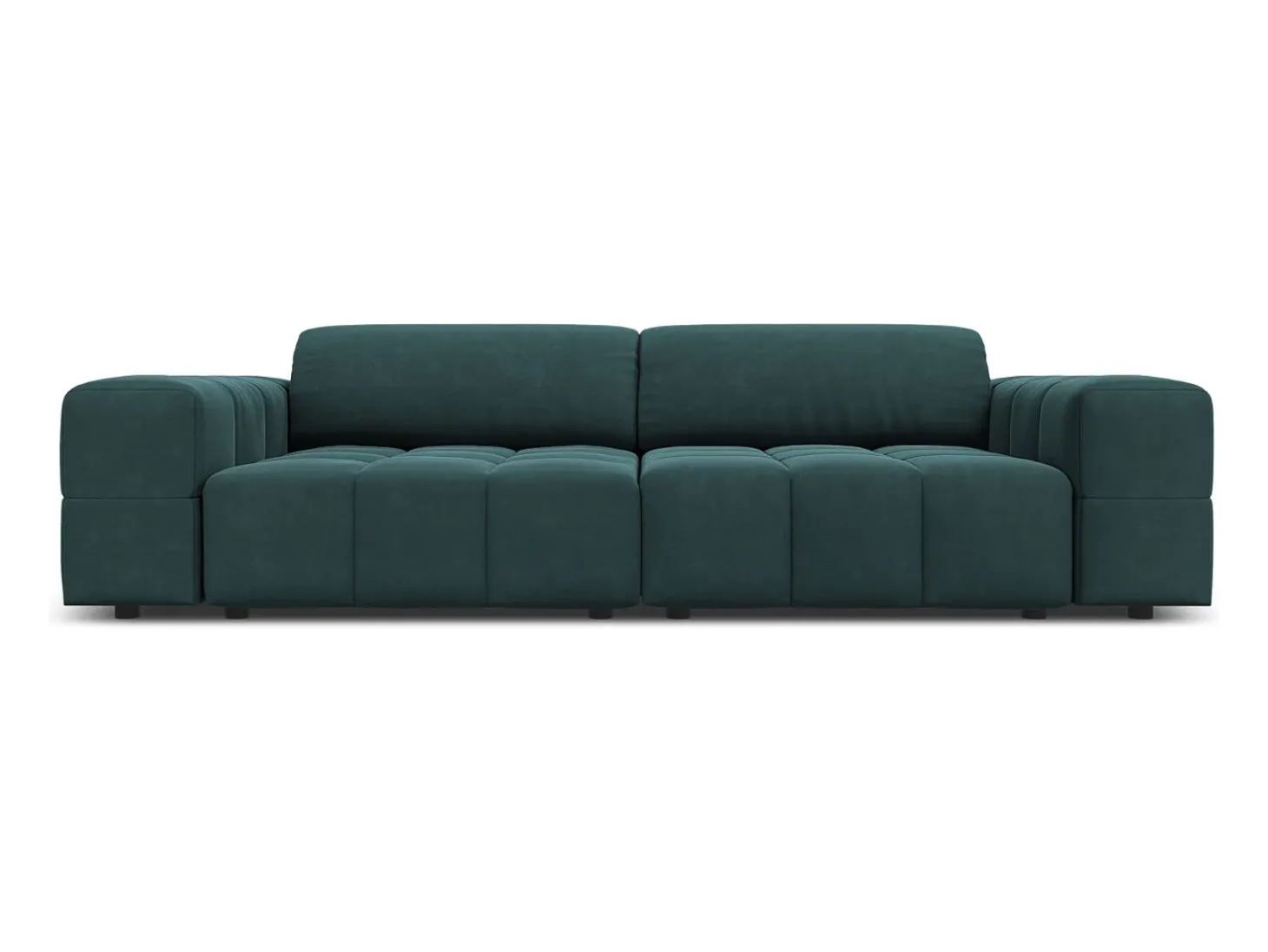 CXL by Christian Lacroix - Sofá "Luc" 3 lugares em veludo petróleo - 204x102x70cm