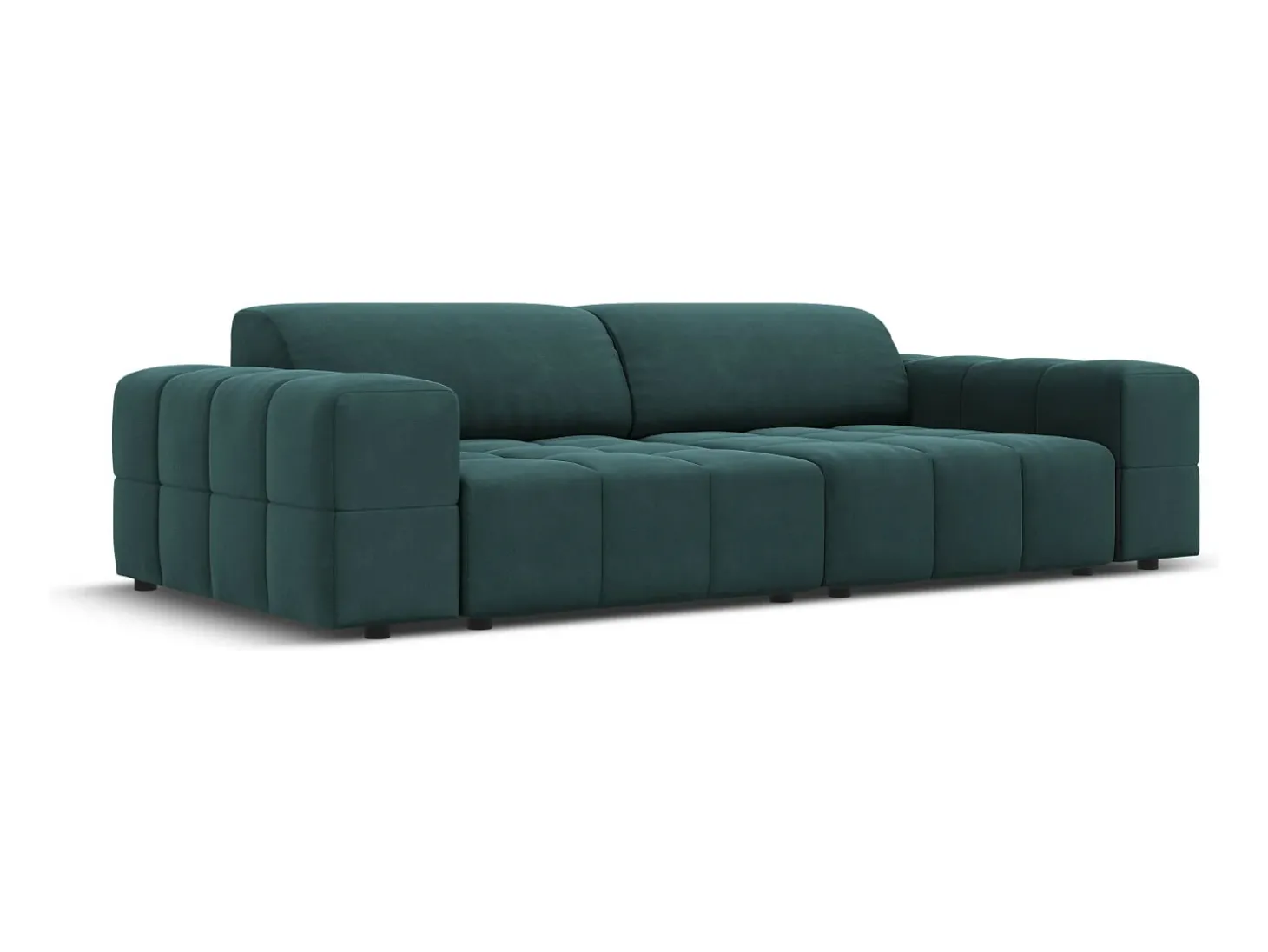 CXL by Christian Lacroix - Sofá "Luc" 3 lugares em veludo petróleo - 204x102x70cm