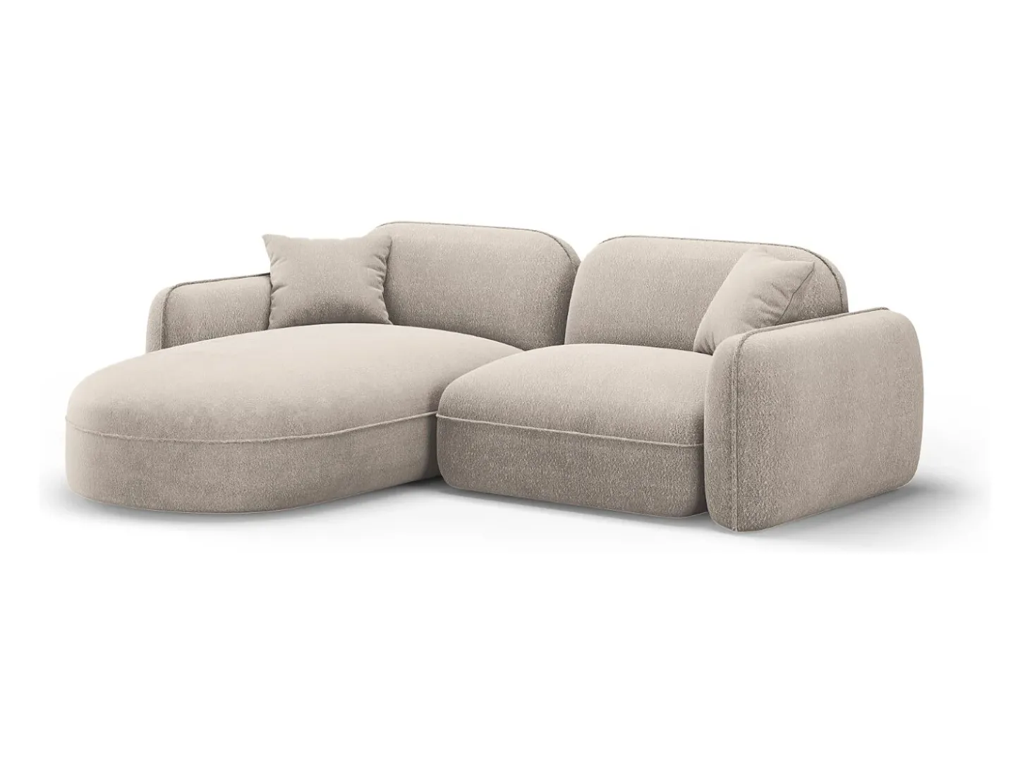 CXL by Christian Lacroix - Sofá modular de canto esquerdo "Lucien" 3 lugares em veludo bege escuro - 230x165x70cm