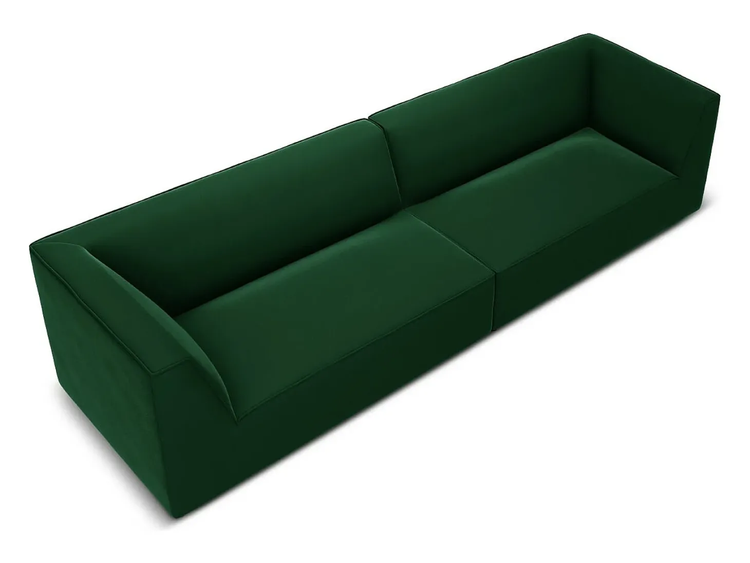 CXL by Christian Lacroix - Sofá "Charles" 4 lugares em veludo verde - 302x93x69cm