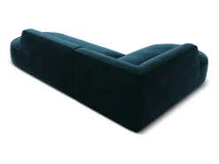 CXL by Christian Lacroix - Sofá de canto esquerdo "Charles" 4 lugares em veludo petróleo escuro - 273x180x69cm