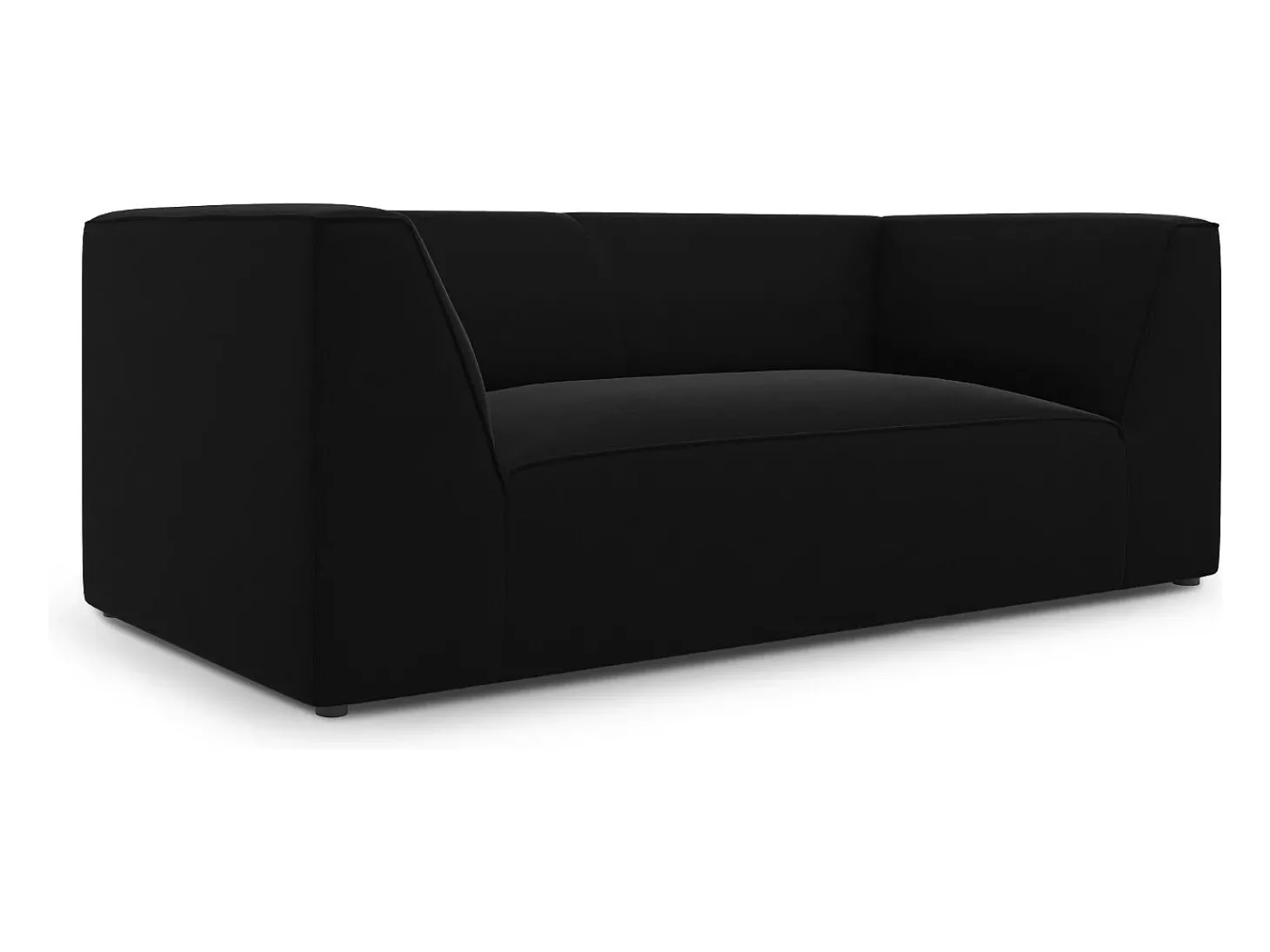 CXL by Christian Lacroix - Sofá "Charles" 2 lugares em veludo preto - 174x92x69cm