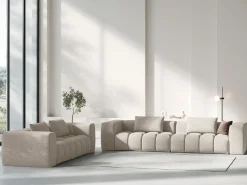 CXL by Christian Lacroix - Sofá modular "Lorella" 3 lugares em tecido estrutural areia - 230x85x70cm