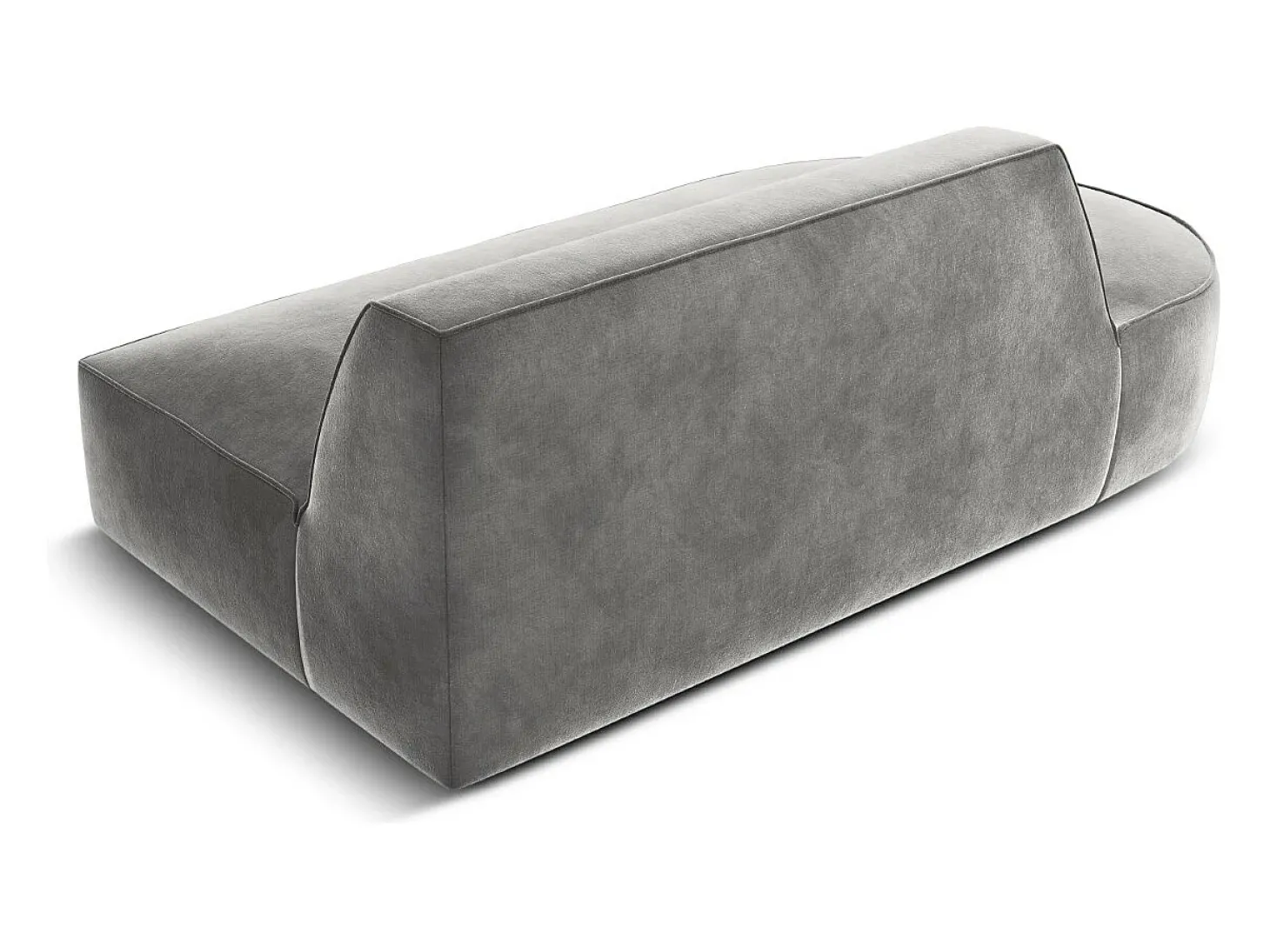 CXL by Christian Lacroix - Sofá modular virado para a esquerda "Charles" 2 lugares em veludo cinza claro - 181x93x69cm