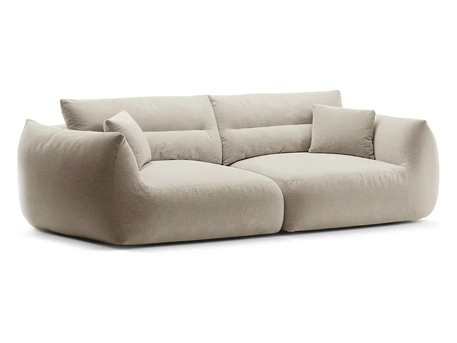 CXL by Christian Lacroix - Sofá modular "Maurie" 4 lugares em tecido chenille bege claro - 264x107x90cm