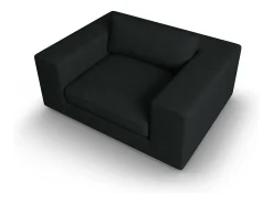 CXL by Christian Lacroix - Sofá "Tendance" 1,5 lugares em veludo cotelê preto - 156x122x72cm