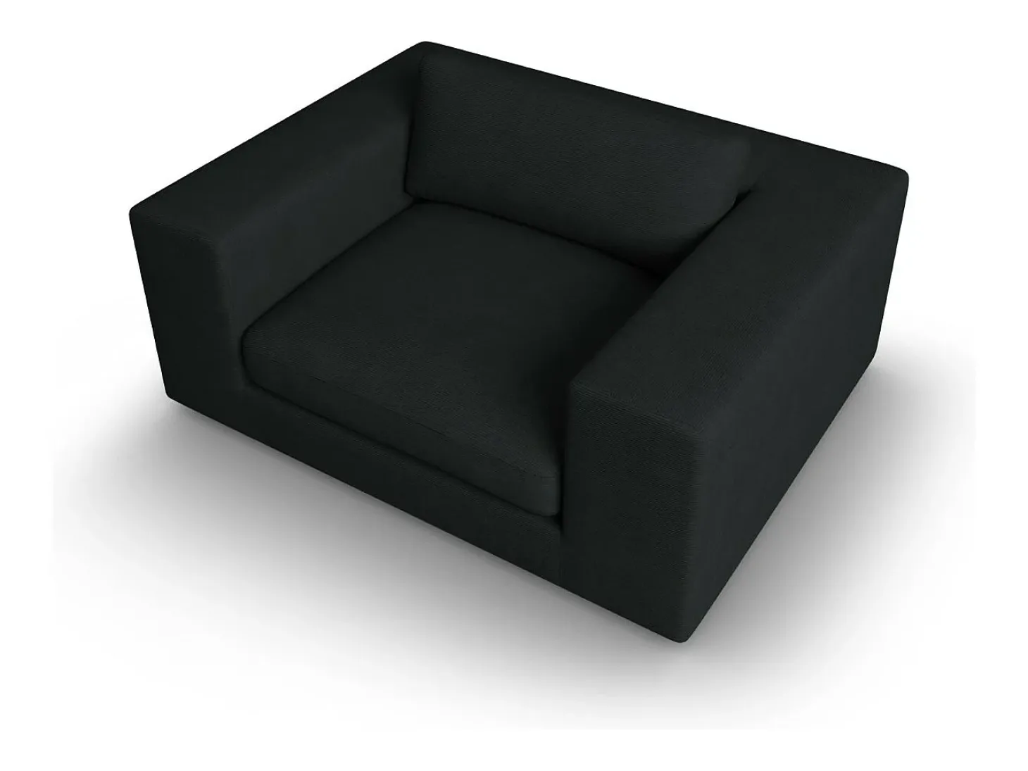 CXL by Christian Lacroix - Sofá "Tendance" 1,5 lugares em veludo cotelê preto - 156x122x72cm
