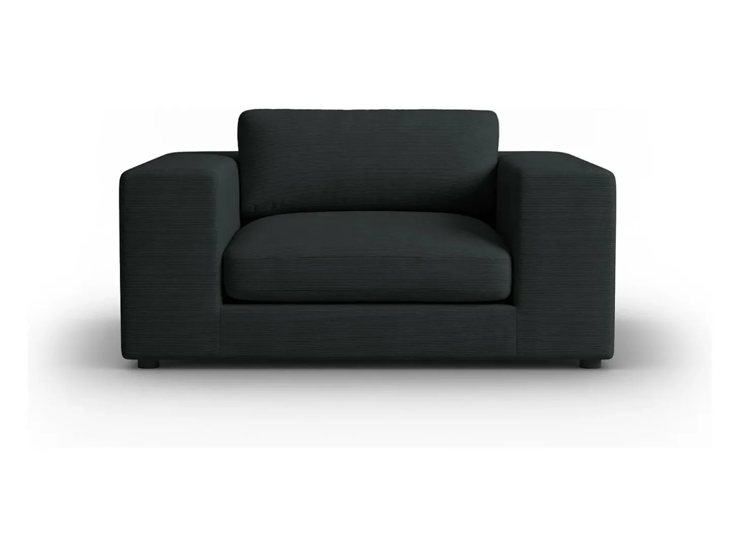 CXL by Christian Lacroix - Sofá "Tendance" 1,5 lugares em veludo cotelê preto - 156x122x72cm