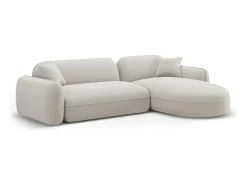 CXL by Christian Lacroix - Sofá modular de canto direito "Lucien" 4 lugares em veludo bege claro - 275x165x70cm