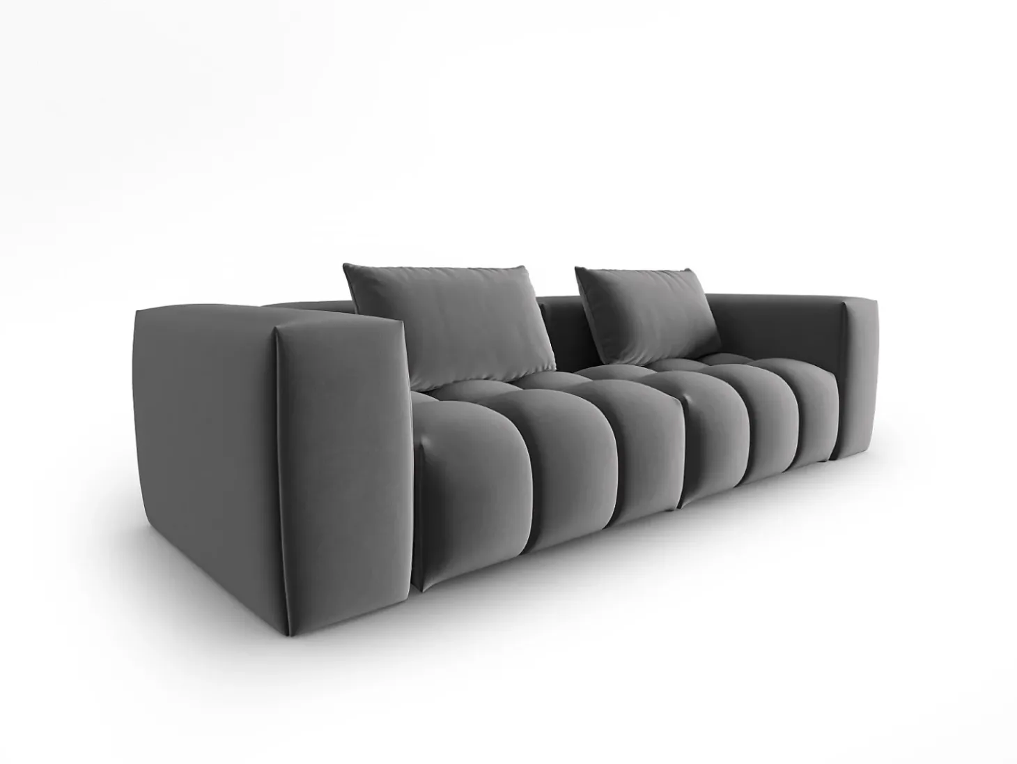 CXL by Christian Lacroix - Sofá modular "Lorella" 3 lugares em veludo cimento - 230x85x70cm