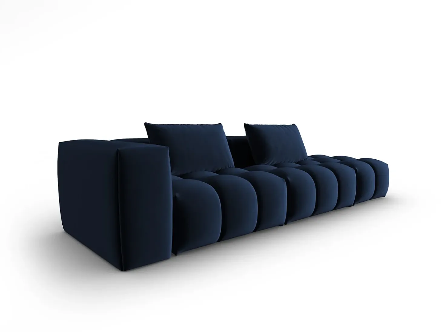 CXL by Christian Lacroix - Sofá modular direito "Lorella" 3 lugares em veludo azul real - 265x85x70cm