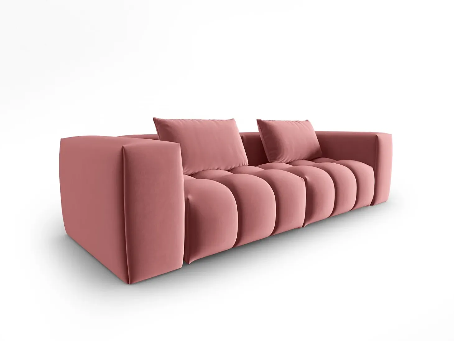 CXL by Christian Lacroix - Sofá modular "Lorella" 3 lugares em veludo salmão - 230x85x70cm