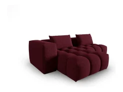 CXL by Christian Lacroix - Sofá modular de canto esquerdo "Lorella" 3 lugares em tecido estrutural bordeaux - 205x145x70cm