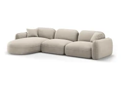 CXL by Christian Lacroix - Sofá modular de canto esquerdo "Lucien" 4 lugares em veludo bege escuro - 320x165x70cm