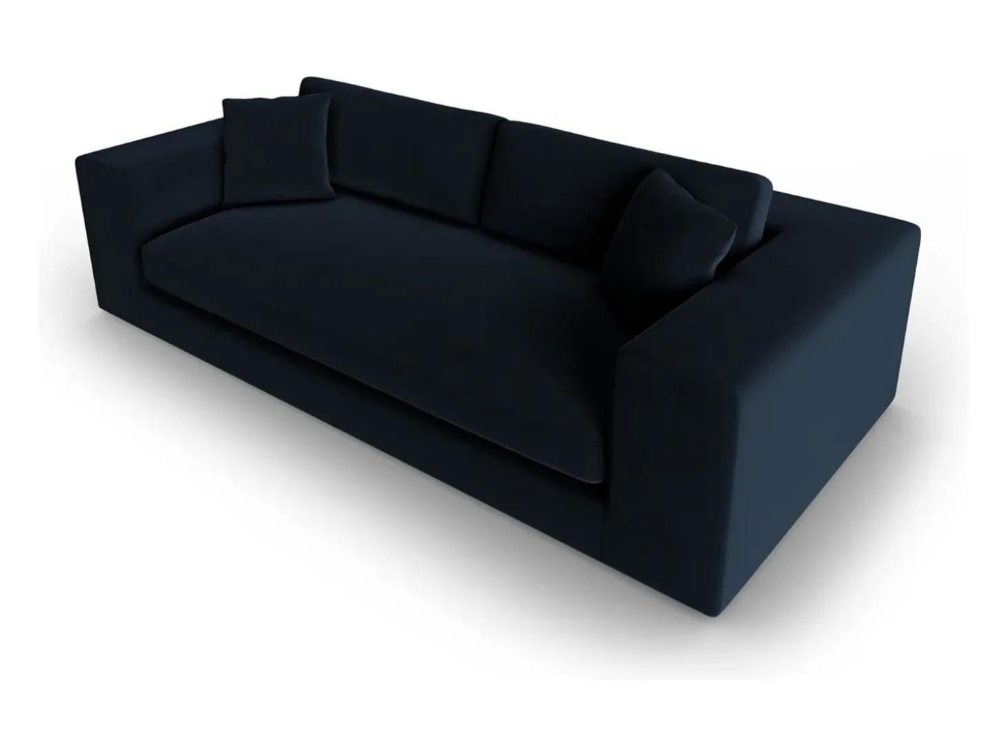 CXL by Christian Lacroix - Sofá "Tendance" 4 lugares em veludo azul escuro - 262x122x72cm