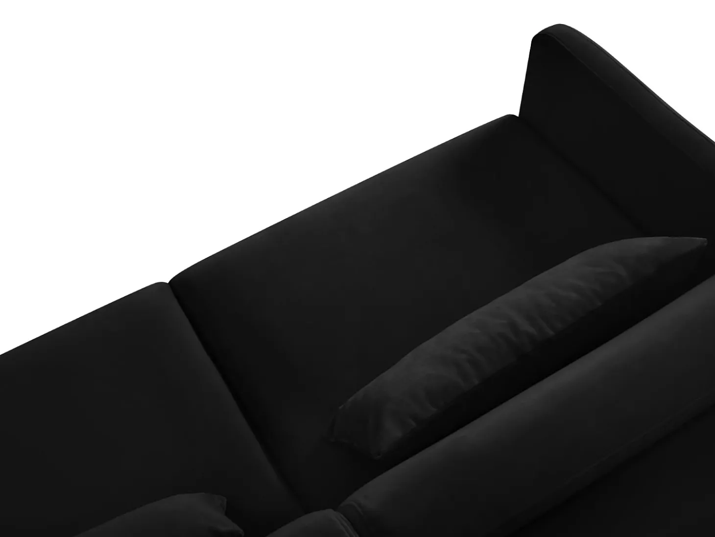 CXL by Christian Lacroix - Sofá-cama de canto direito "Yanis" 4 lugares em veludo preto - 260x170x80cm