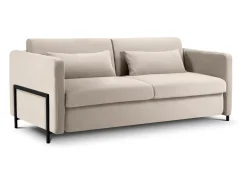 CXL by Christian Lacroix - Sofá-cama "Yanis" 2 lugares em veludo bege - 182x102x80cm