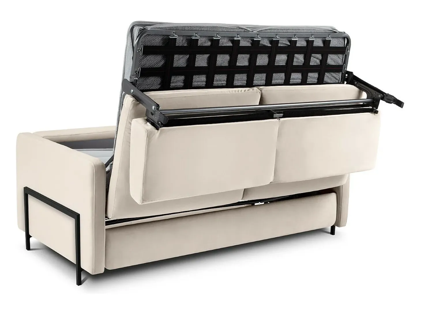 CXL by Christian Lacroix - Sofá-cama "Yanis" 2 lugares em veludo bege - 182x102x80cm