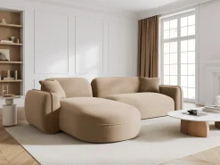 CXL by Christian Lacroix - Sofá modular de canto esquerdo "Lucien" 4 lugares em veludo areia - 275x165x70cm
