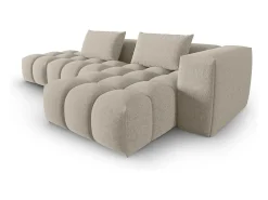CXL by Christian Lacroix - Sofá modular de canto direito "Lorella" 4 lugares em tecido estrutural areia - 265x145x70cm