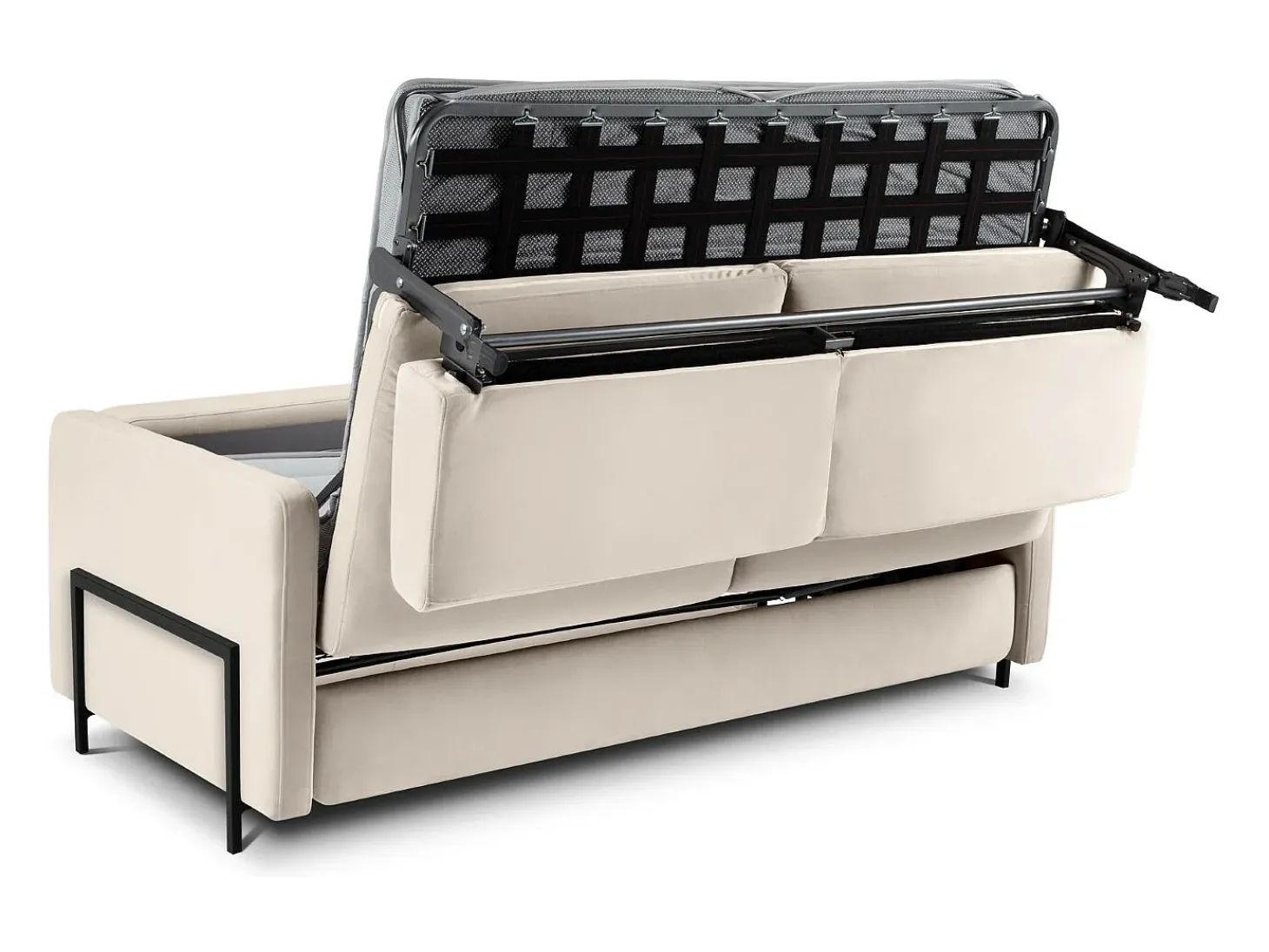 CXL by Christian Lacroix - Sofá-cama "Yanis" 3 lugares em veludo bege - 202x102x80cm