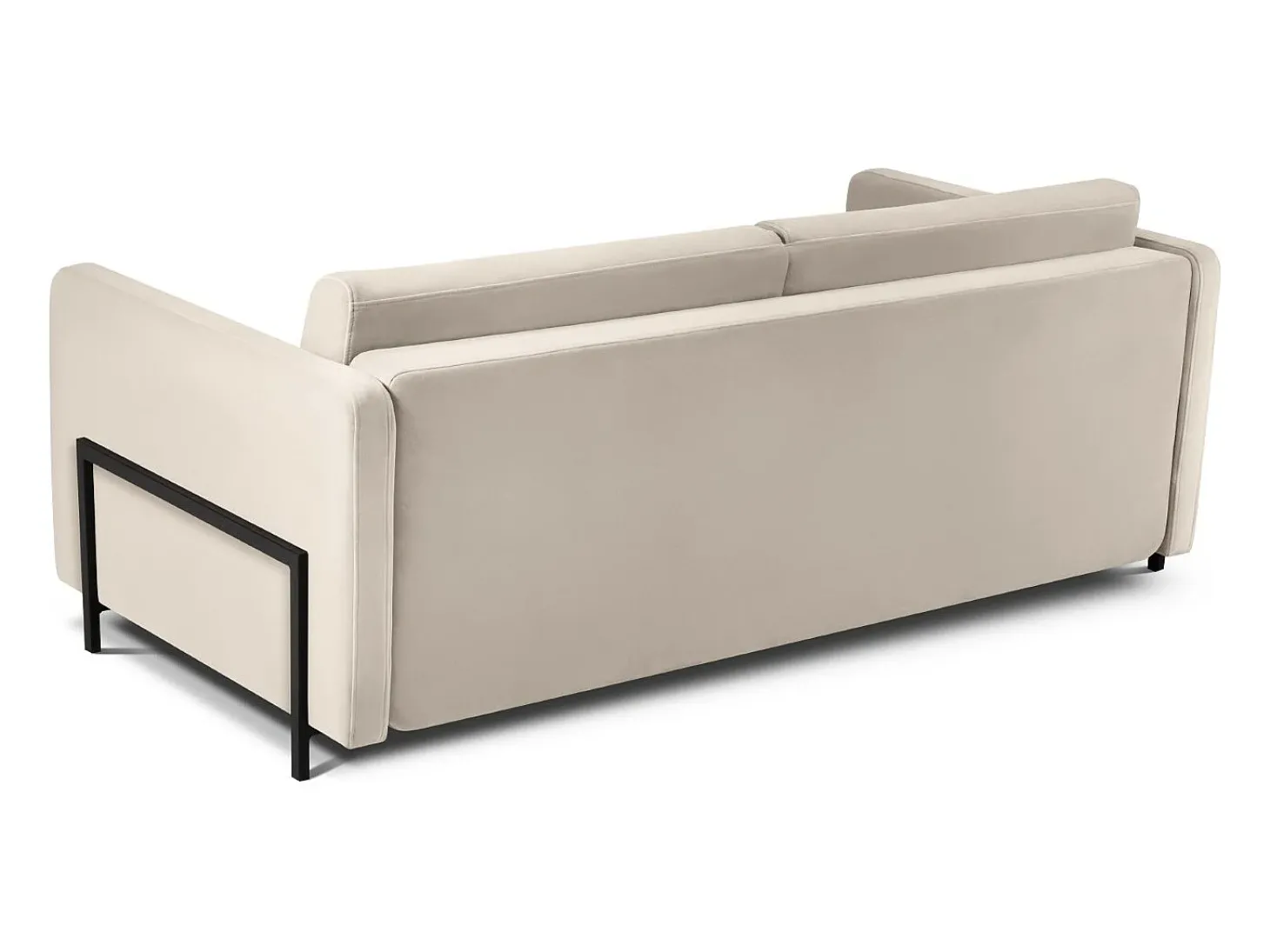 CXL by Christian Lacroix - Sofá-cama "Yanis" 3 lugares em veludo bege - 202x102x80cm